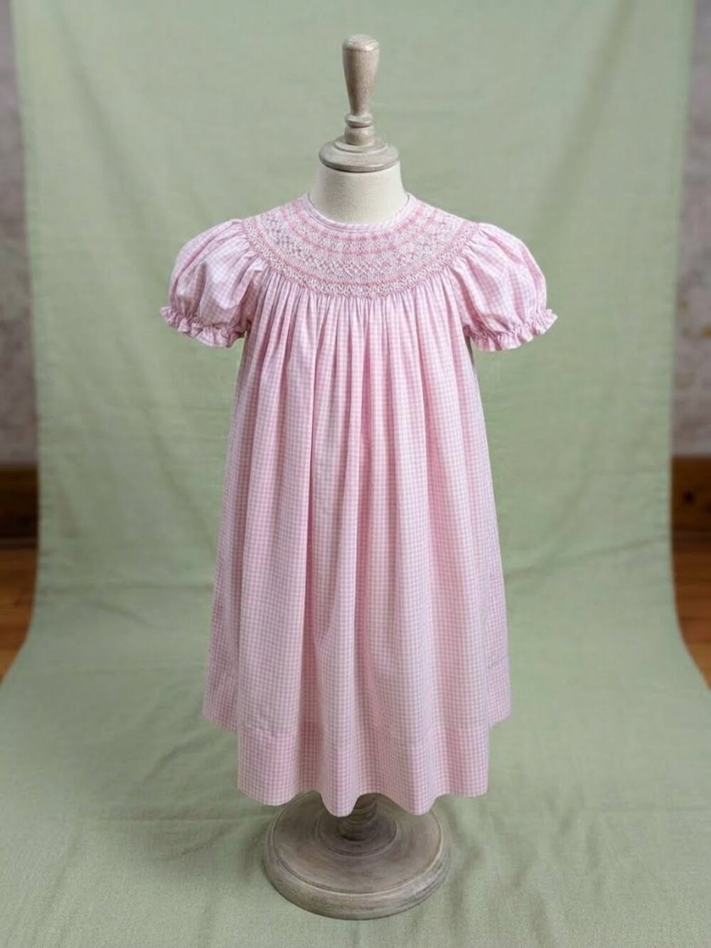Rosalina Collection  Pink Gingham Smocked Dress
